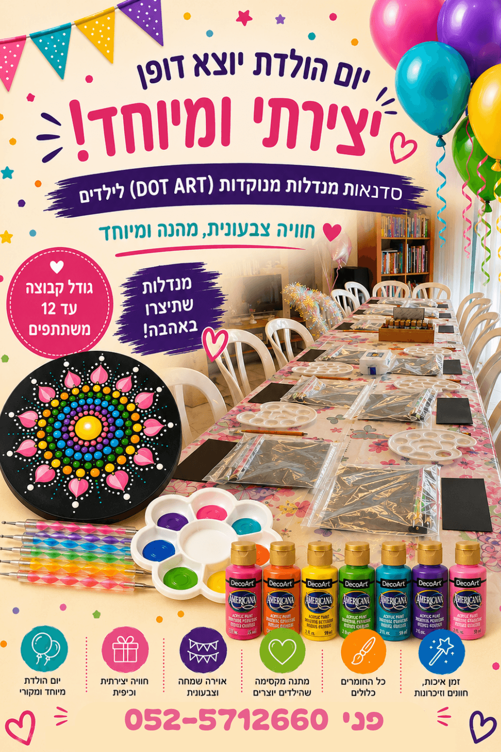 סדנאות של מנדלות מנוקדות בשיטת DOT ART